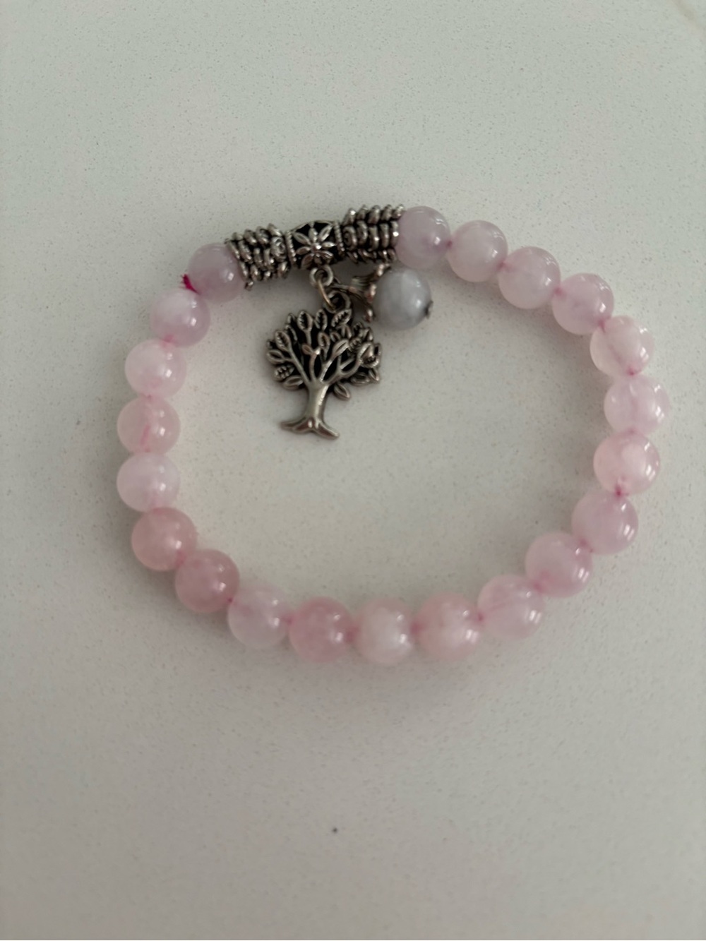 Delicate Pink Quartz Beaded Stretch Bracelet - Women Jewelry
